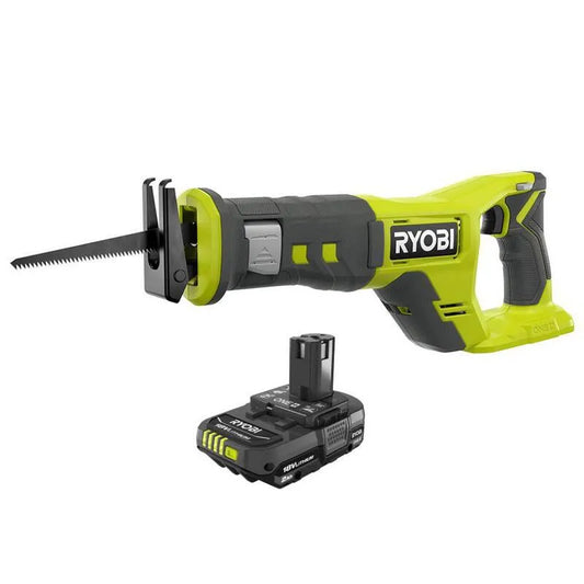 RYOBI, 18V, 2. 0 Ah, kabellos Design, ONE + 18V kabellos Reziprokationssäge mit 2. 0 Ah Batterie, 2.0 Ah