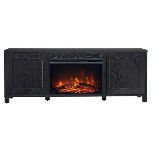 x27 bis 75 in., 68, Chabot 68 in. Schwarz Grain TV Stand, Log Kamin passt TV 's up