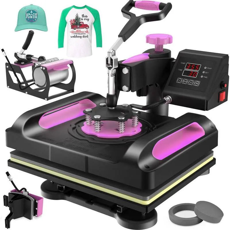 Heat Transfer Machine, 15 in., 1 Teflon Layer Multifunction, Pink