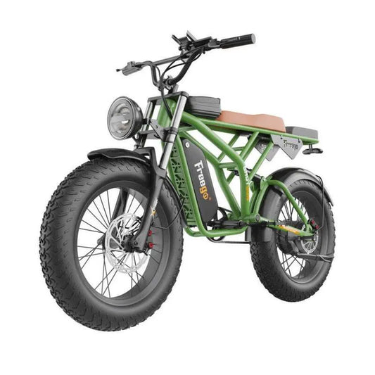 Afoxsos, Off-Road Elektro-Bike 1400-Watt Powerful Motor 7 Gang Getriebe in Tarnung Grün, Fahrräder, 20 in