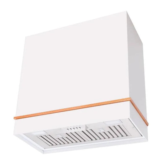 Dunstabzugshaube, Wall-Mountable, 600 CFM, 30 in., in Weiß mit Kupfer, LED-Leuchten und Holzkohlefilter
