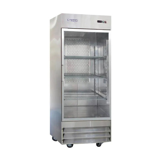 Gefrierschrank, Norpole, 29 in. W 23 cu. ft. Einzelglastür-Reach-in gewerblicher gefrierloser Kühlschrank in Edelstahl, Gewerbekühlschränke