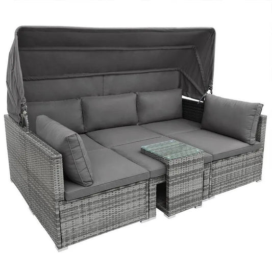 Sofa, Garten, Patio, Glass Beistelltisch, Grau, Wohnzimmer Sitz