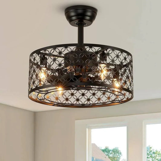 Deckenventilator, 18 in., Innen, mit Fernbedienung, Schwarz, Fernbedienung, Deckenventilatoren mit Beleuchtung