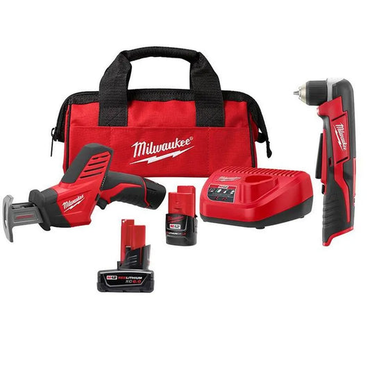 Milwaukee 6. 0Ah Lithium-Ionen-HACKZALL Schnurloses Reziprokationssäge-Kit, 12V, 3/8 in., Schnurloses Design, Winkelbohrer und 6. 0Ah XC Batterie-Pack, M12, 6.0Ah