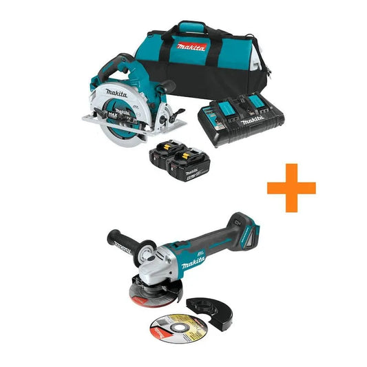 Makita 5. 0Ah Kreissäge Kit, 18V, 36V, 7-1/4 in., 18V X2 LXT, bürstenlos, 5.0Ah, Blaugrün, Kreissägen