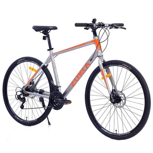 28 in., 28 in. Silver 21 Stufen Hybrid-Fahrrad Scheibe Bremse 700 C Road Bike Für Männer Frauen & # x27; s City Bicycle, 21 Stufen