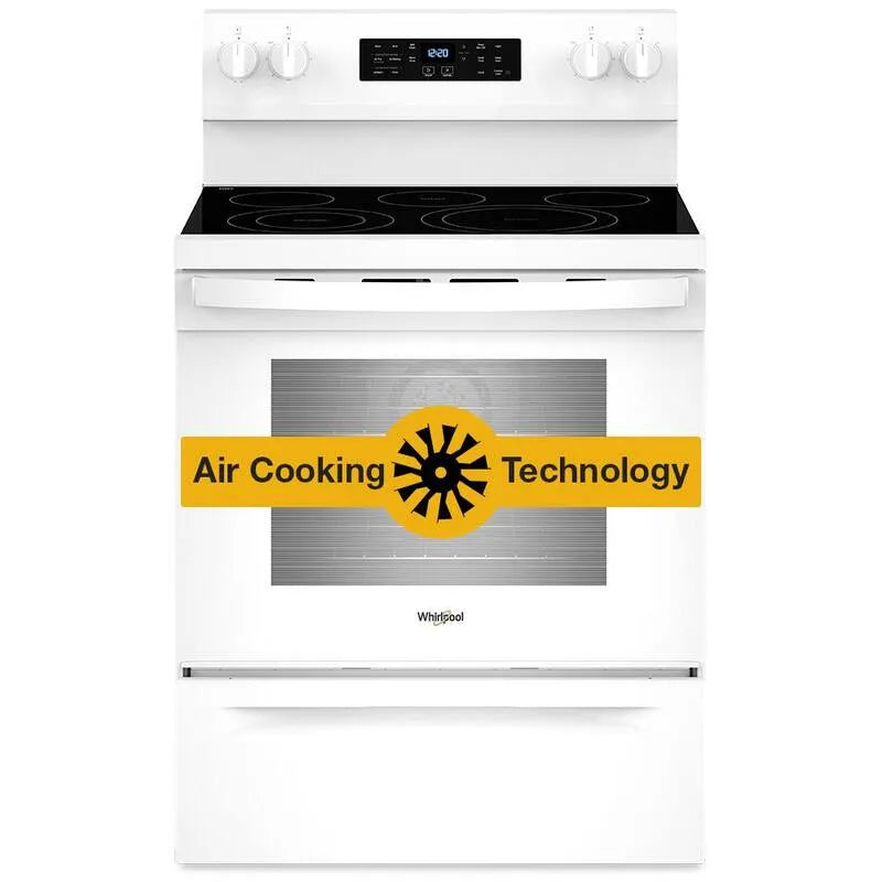Whirlpool 30 in. 5- Element Freistehende elektrische Reichweite in Weiß mit Luftkochtechnologie