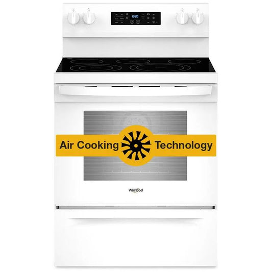 Whirlpool 30 in. 5- Element Freistehende elektrische Reichweite in Weiß mit Luftkochtechnologie