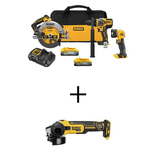 DEWALT, 20V, 4, 5 in., 5, 0 Ah, 1, 7 Ah, Kleinwinkelschleifer mit 5, 0 Ah Batterie und 1, 7 Ah Batterie, 4.5 in, 5.0 Ah, 1.7 Ah