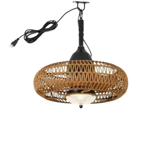 Deckenventilator, 19. 7 in., Fernbedienung und wasserdicht, Garten, Braun, Weiß, 19.7 in