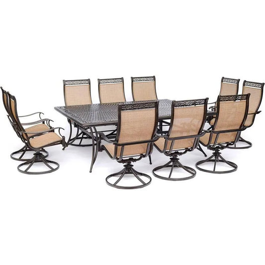 Teil Sling Garten Essgruppe 11 Teile, Sling Garten Essgruppe mit 10 drehbare Schaukelstühle und Cast-Top Tisch