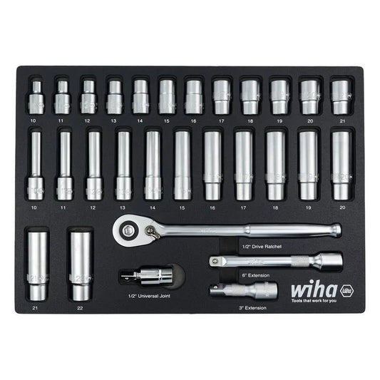 29 Teile Deep Socket Tray Set 29-Stück, 1/2 in., Drive Professional Standard und