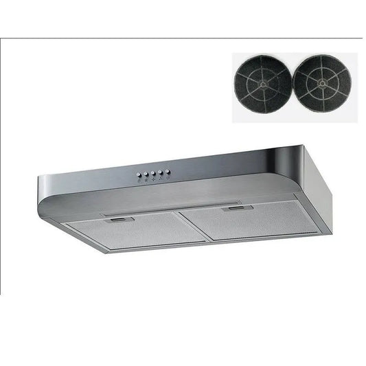 Dunstabzugshaube, Edelstahl, 300 CFM, 30 in., Holzkohlefilter und Druckknöpfe, Unter Kabinett