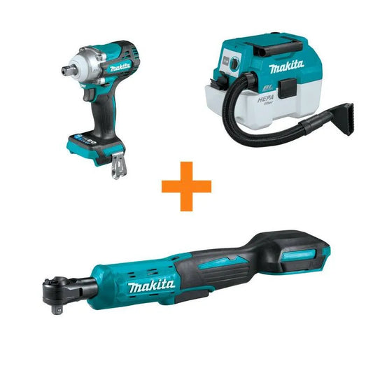 Makita 4-Stufen Vakuumreiniger, 18V, 1/2 in., Drive Ratchet, Bürstenlos