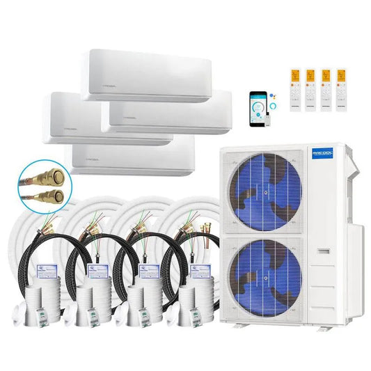 MRCOOL 4-Ton kanalloses Mini-Split-System, 20. 5 SEER, 39000 BTU, 50ft, 4-Zone, 12K, 39,000 BTU, 35,50ft, Weiß, Multi-Split-Systeme