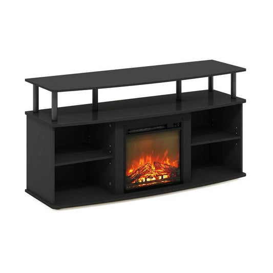 Wood Smart Electric Kamin TV Stand, 47. 24 in., Jensen 47. 24 in., Schwarz, 47.24 in, Americano/Schwarz, Feuerersatz-TV-Ständer