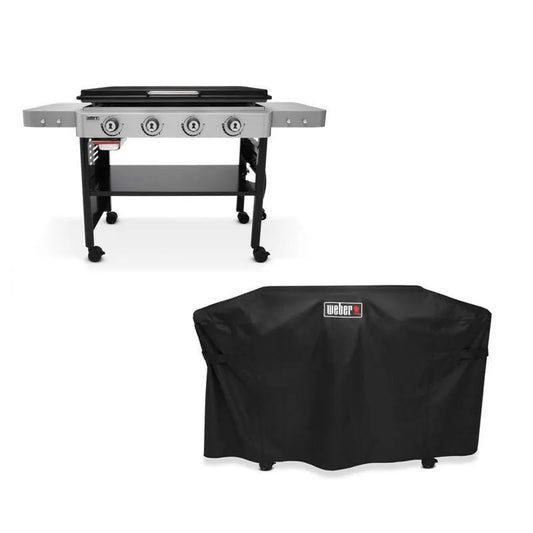 Weber 4-Burner Flat Top Grill, 36 in., Liquid Propan, Schwarz, Plancha-Grills