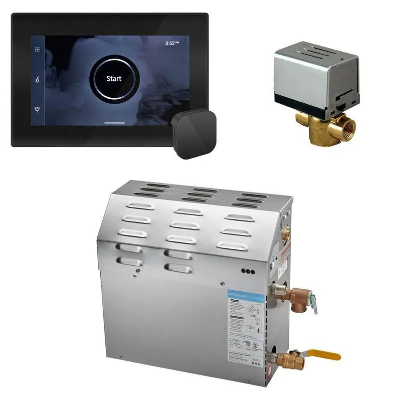 Generator, 5000 W, 5 kW, Matte Schwarz, Dampfdusche Generator Paket mit iSteamX Steuerung in Schwarz Matte Schwarz
